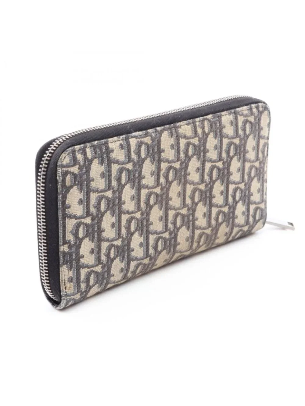 Dior Round Wallet Oblique Navy Canvas